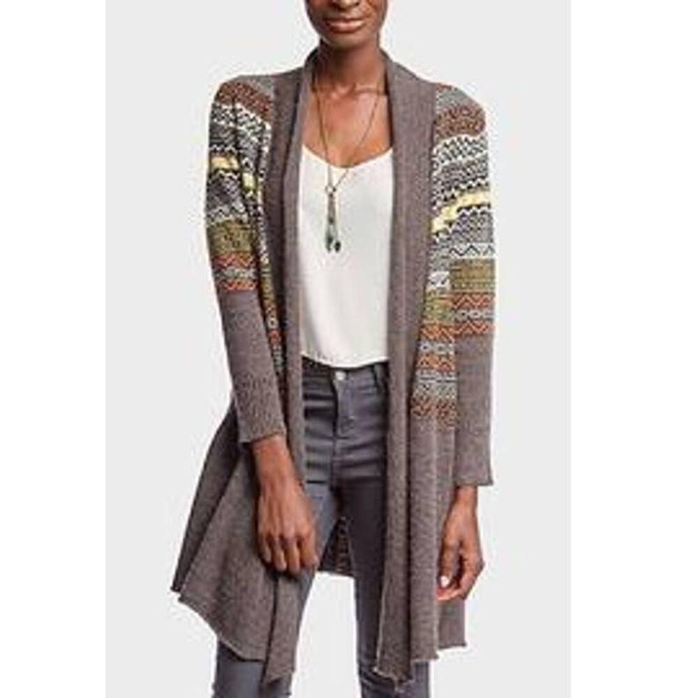 Ya Los Angeles Striped Colorful Long Cotton Womens Large Cardigan